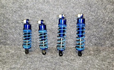 Vintage Associated 18T 18R 18B 18MT Blue Aluminum Threaded Shocks w Spacers RARE