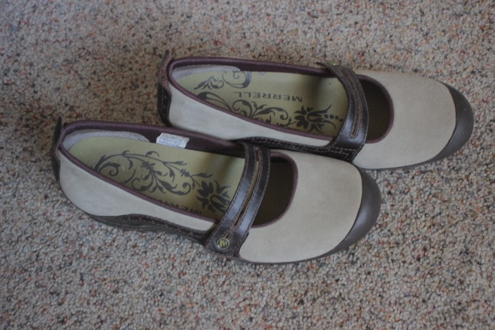 Merrell Plaza Bandeau Dark Taupe slip on Mary Jane zeppa pompa donna tg. 8 5