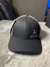 John Deere Black and Grey Mesh Back Snapback Trucker Hat