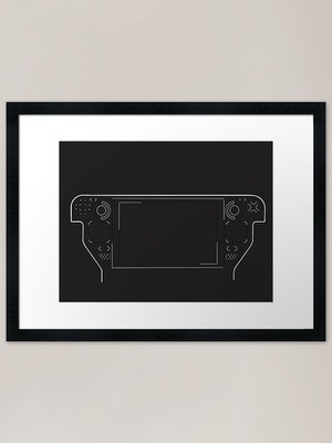 Steam Deck Illustration - White Fra gerahmtes Wandbild Poster Leinwanddruck Bild