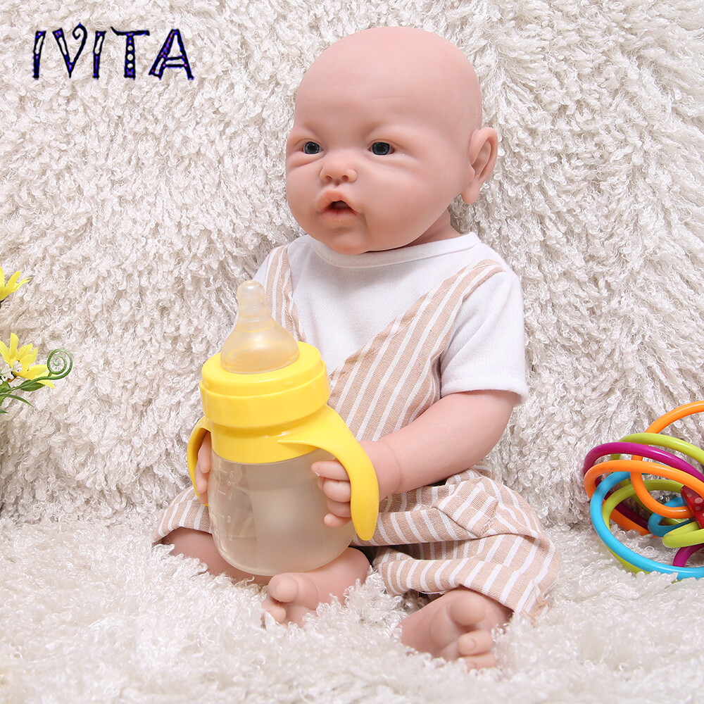 IVITA 17'' Floppy Silicone Reborn Baby BOY Realistic Silicone Doll Infant