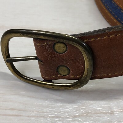 Vintage Levis 501 Orange Tab Belt Denim Leather Cowhide Size  display picture 3
