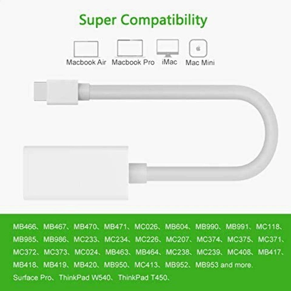 Mini Display DP/Thunderbolt Port HDMI Female To Male Cable Adapter For MacBook - Image 4 of 4