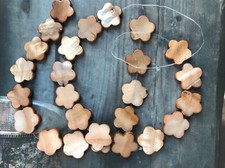 26 Mother of Pearl MOP Shell Flower Shape Beads 15mm Caramel Jewellery Crafts