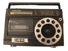 Crown Star Cassette Player  Recorder With AM/FM Radio Boombox