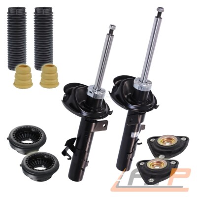 2x STOßDÄMPFER GAS +PROTECTION-KIT +DOMLAGER +WÄLZLAGER VORNE FÜR FORD FOCUS 2