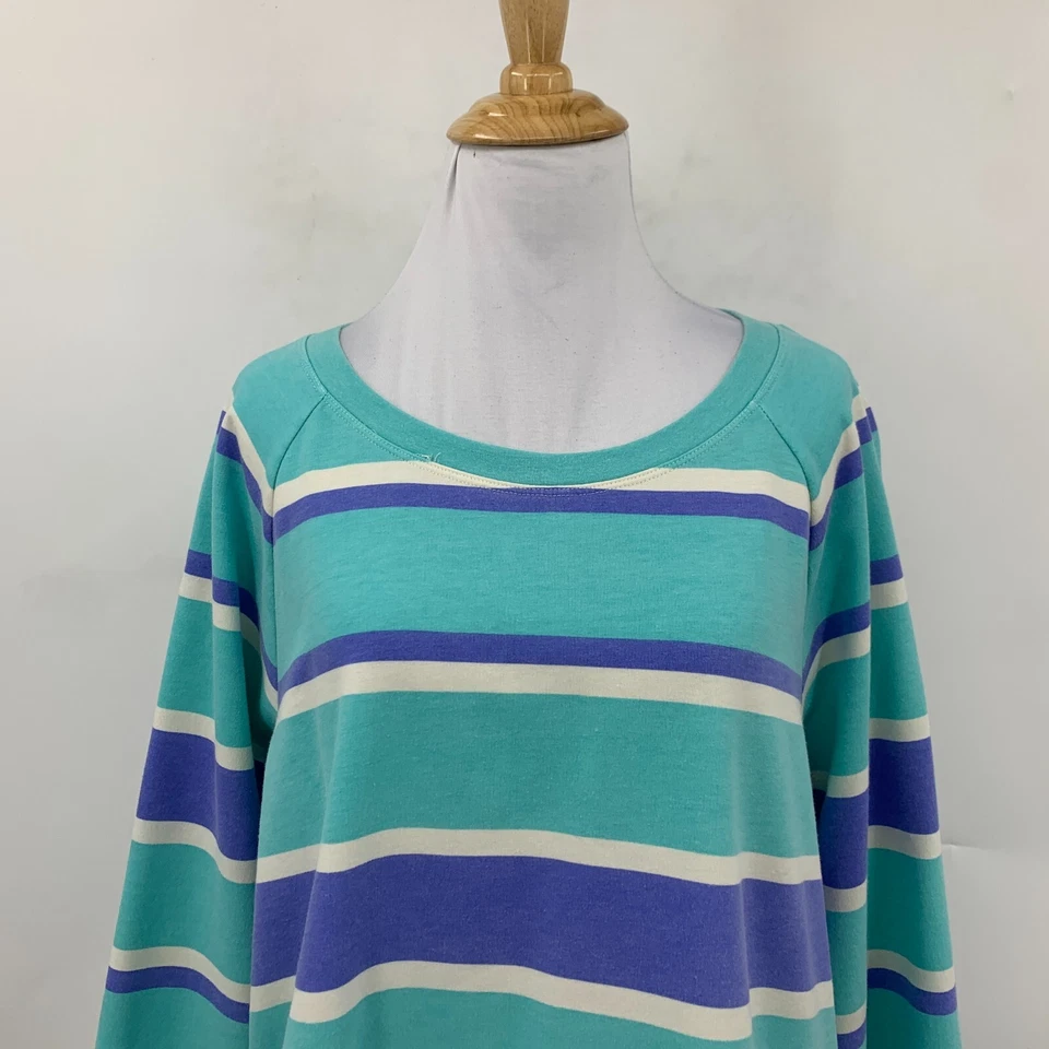 Sudadera Wildfox Lounge para mujer XL extra grande azul a rayas cuadrada suelta para dormir Foto 4 de 4