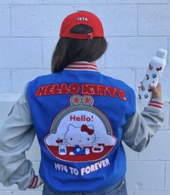 Kitty Sanrio Hello Kitty Friends Around the World Tour Varsity Jacket | eBay