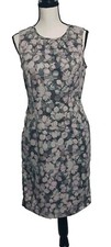 Ann Taylor Loft Womens Violet Purple / Gray Floral Sleeveless Sheath Dress Sz 6 