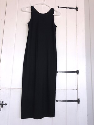 Knee Length Black Divided Tank Dress, Size 2, w/Upper Back Cut Out & Skirt  Slit | eBay