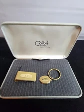 Colibri 18K Gold OVERLAY Money Clip.. Gold Tone. Made In U.S.A Monogrammed 