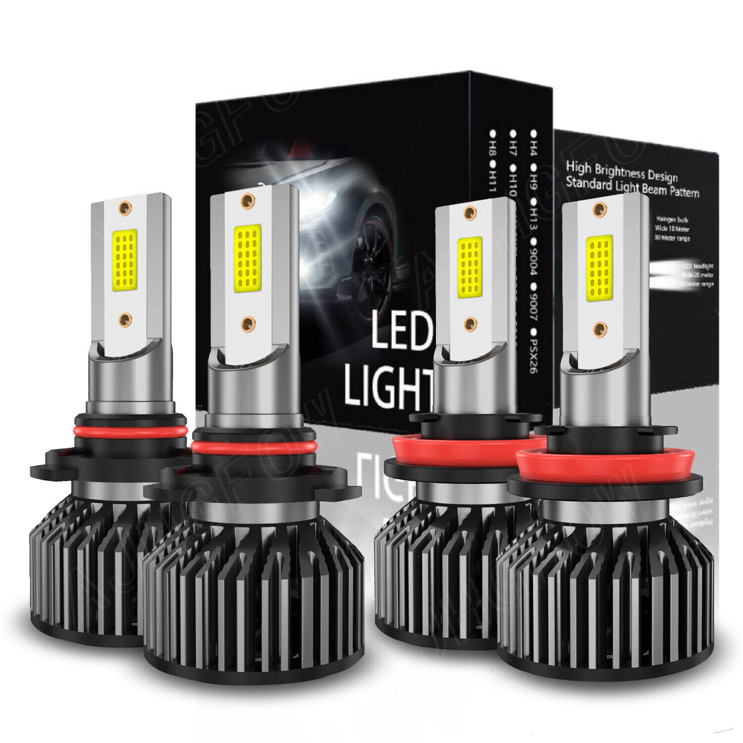 AJHGFOW 9005 H11 LED Headlight Bulbs High Low Beam Conversion Kit  Bright White