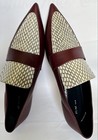 100% Auth. Celine Loager Pointed Toe Leather EUR40 27BN Burgundy/Natural — photo 1