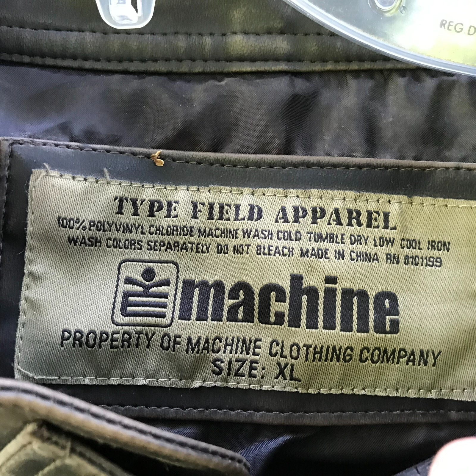 Machine Jacket MACHINE BRAND Mens Jacket XL Black Faux Leather Motorcycle Polyvinyl ...