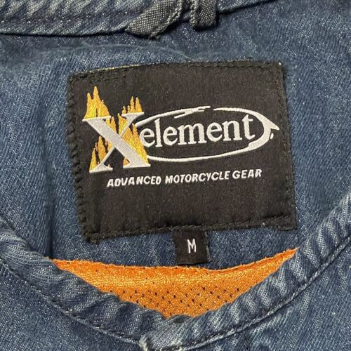 Xelement Motorcycle Vest Mens M Blue Denim Snap Moose Riders Biker Distressed - Picture 12 of 18