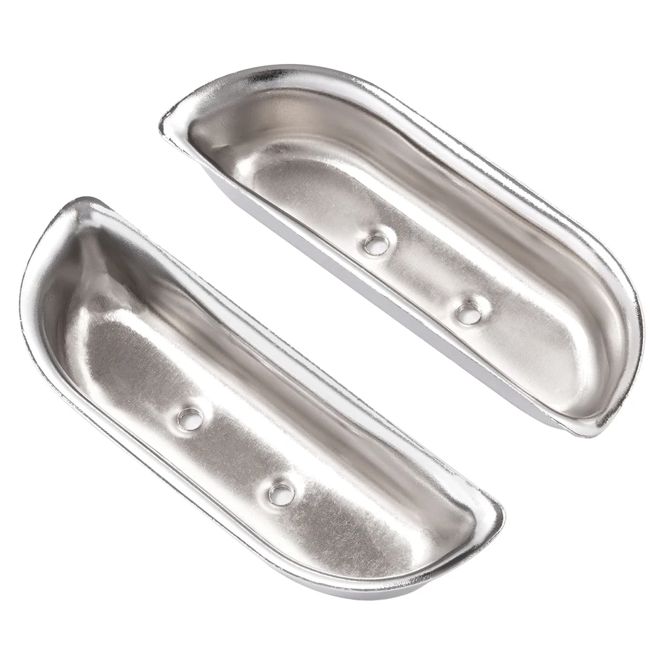 Se adapta a Ford F-100 / F-150 / F-350 1973-1979 panel de puerta reposabrazos tazas acero cromo Foto 3 de 4