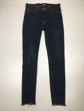 HUDSON Dark Wash NICO Mid Rise Ankle Raw Hem Super Skinny Jeans Womens sz 26