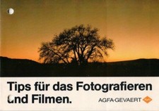AGFA - Prospekt Broschüre Tips für Fotografieren und Filmen Kameras - B9629