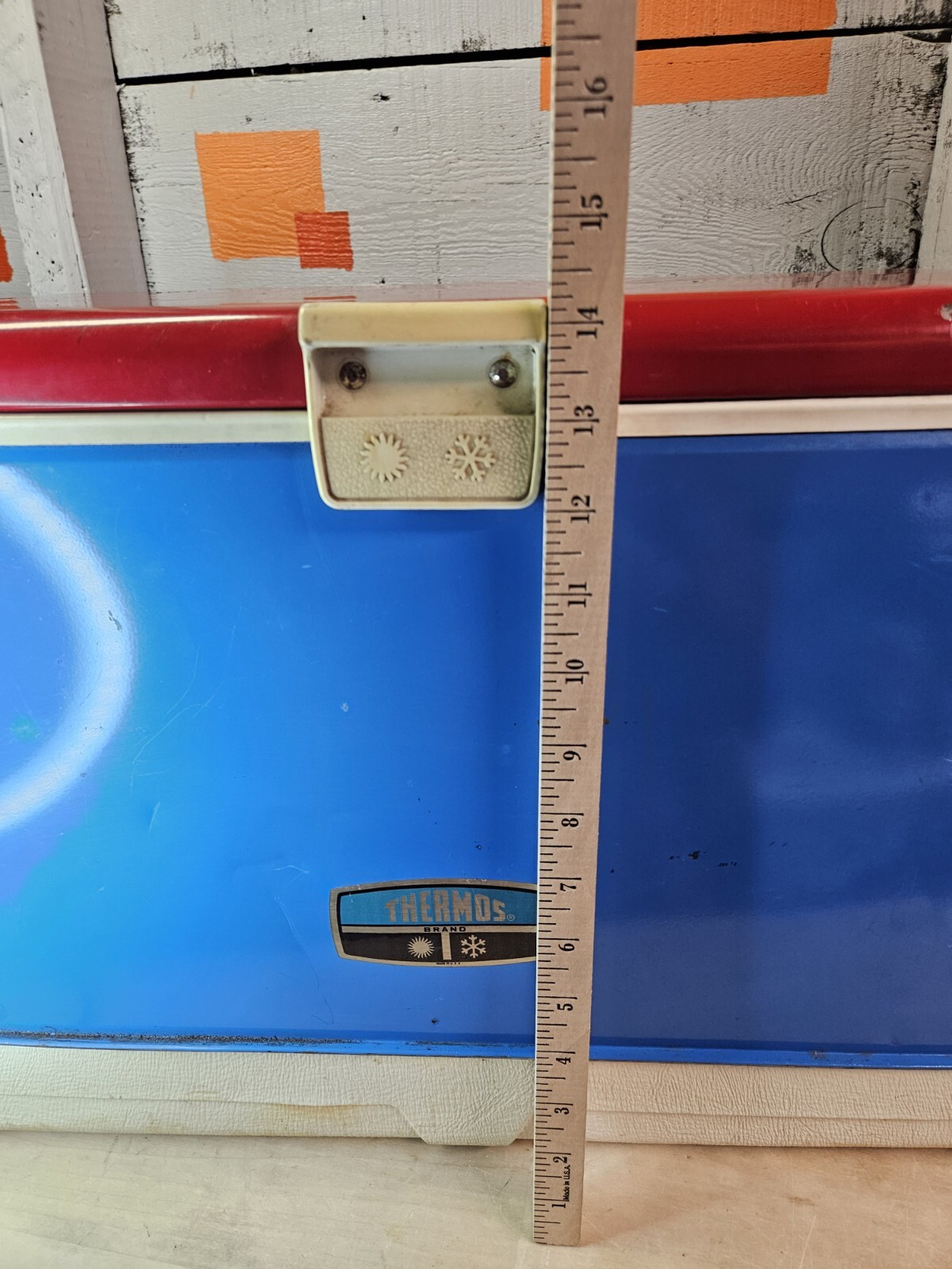 Vintage 1971 THERMOS Red White Blue Ice Chest COOLER