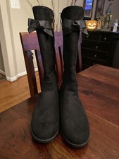 New Tate And Tucker Girls Black Tall Boots Size 6 M Tucker Tate