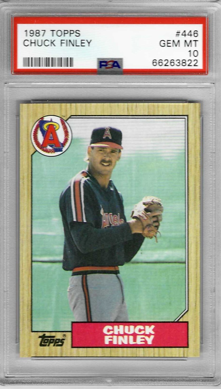 1987 Topps #446 Chuck FINLEY - PSA 10+++ RC Angels