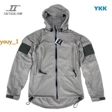PCU L5 Tactical Nylon SoftShell Zipper Hoodie Coat Hiking Waterproof Gray Jacket