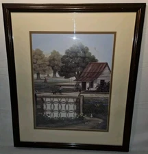 VINTAGE FLORAL WATERCOLOR PAINTING w/ BEAUTIFUL FRAME 11×14 PRINT B. CUMMINGS