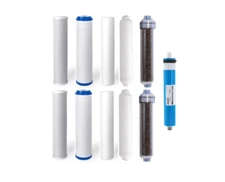 2 Replacement RODI Sets: Sedi, Carbon, GAC, Inline Carbon, DI + 100 GPD Membrane