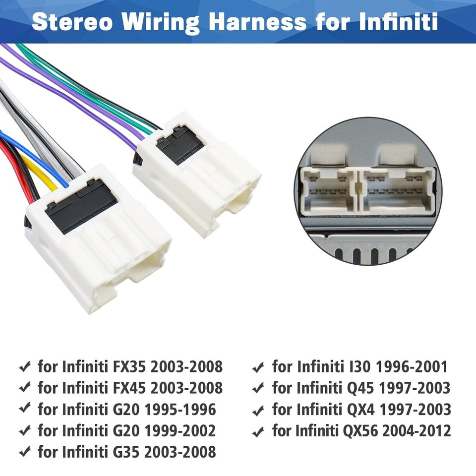 ISO Stereo Wiring Harness Compatible with Nissan Altima Armada Frontier