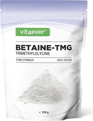 VIT4EVER Betaina TMG in polvere 150 g di barbabietola da zucchero - purezza 99% - trimetilglicina vegan