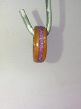 Ring unique Custom Handcrafted Purple Inlay In Oak Wood