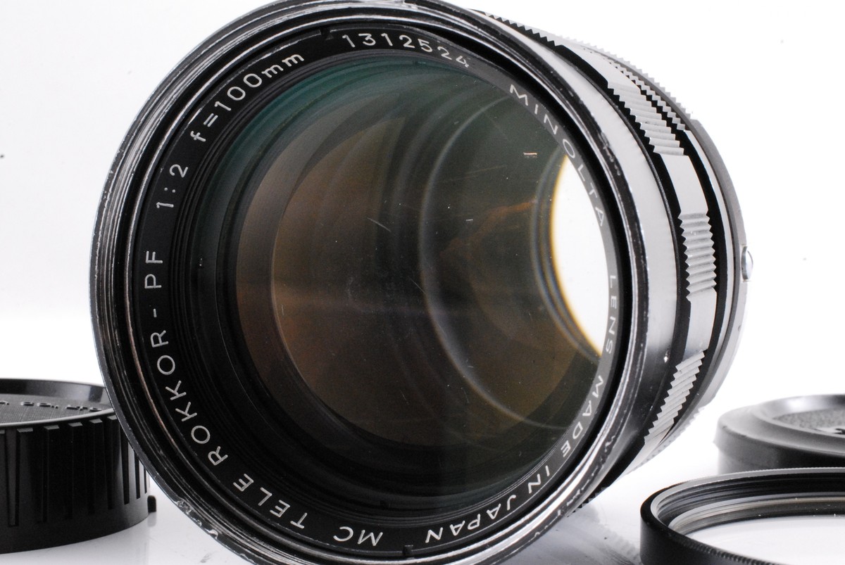 【希少】ミノルタ Auto Tele Rokkor PF 100mm f2 Minolta MC Auto Tele Rokkor PF 100mm f2 for MD Mount Lens