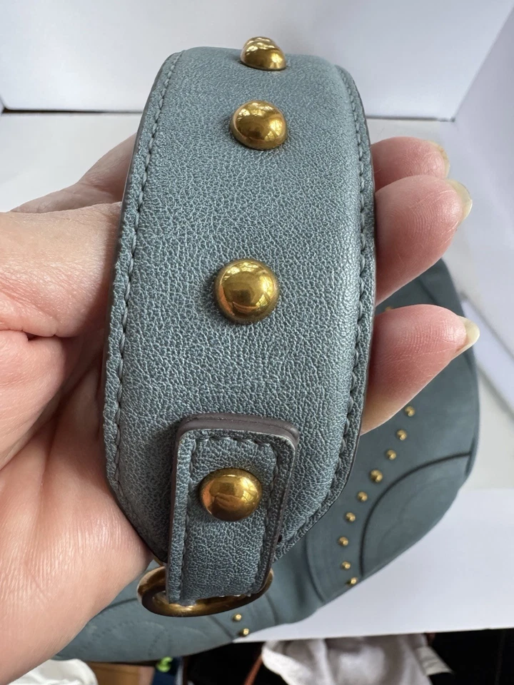 Jessica Simpson Large Raven Hobo Shoulder Bag Purse Suede Accent Gold Hardware - Image 3 of 4