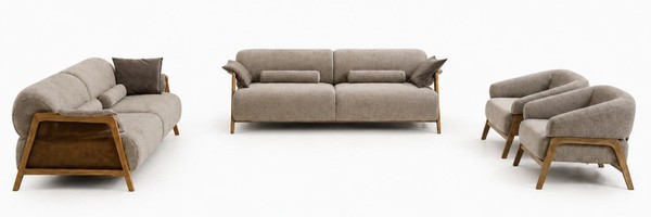 Sofa Sessel Grau Stil Modern Wohnzimmer Bequem Komfortabel-image