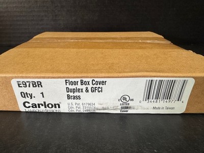 Carlon E97BR Brass Floor Box Cover Duplex GFCI Round NEW NOS