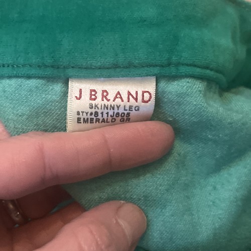 Pantalones de mezclilla para mujer J Brand 29 verde esmeralda pierna ajustada 8706 - Imagen 5 de 9