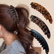 Tortoiseshell Banana Hair Clip Fish Shape Hair Claw Ponytail Hair Barrette