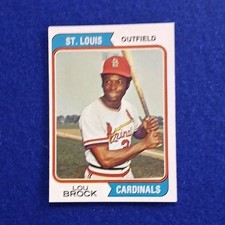 1974 Topps Lou Brock #60 St. Louis Cardinals Base Set Baseball Card