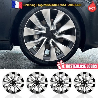 19 Zoll Radkappen für Modell 3 Highland 2023-2025 Silber Schwar Turbine Stil 4P