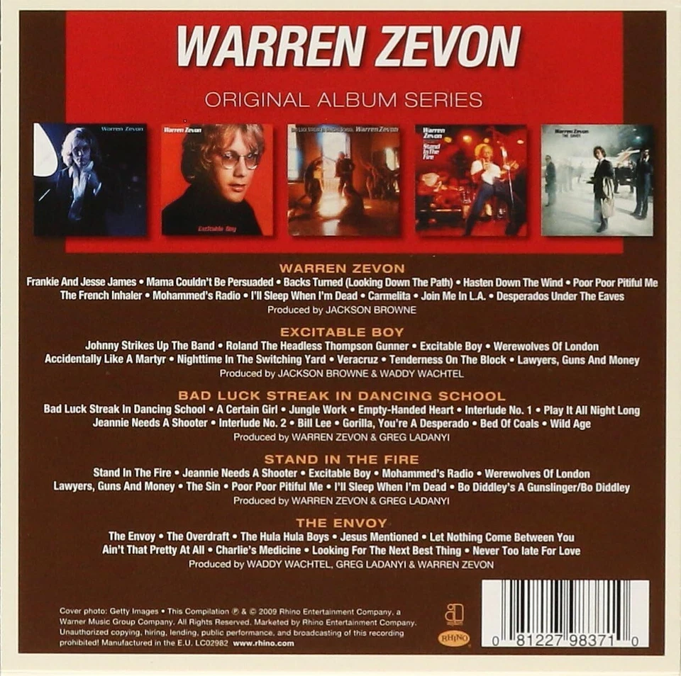 Warren Zevon Original Album Series (CD) Box Set - Image 2 of 2