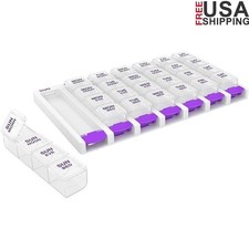 7 Day Pill Organizer Travel Medication Planner Durable BPA-Free Easy Open New