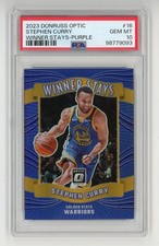 2023-24 Panini Donruss Optic #16 Stephen Curry Winner Stays Purple PSA 10