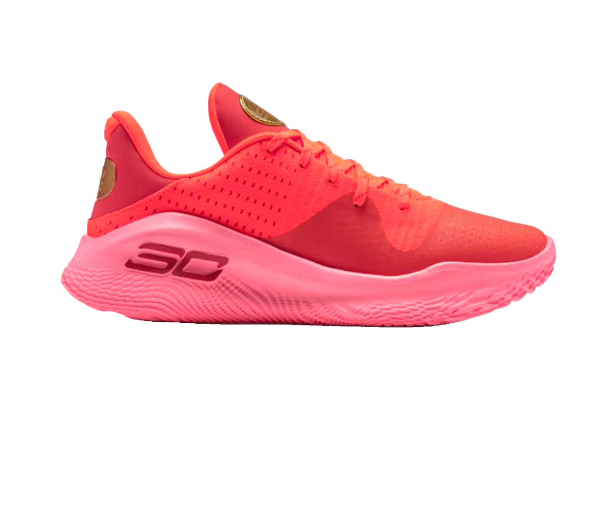 シューズ(男性用) Under Armour Curry4 low Under Armour Curry 4 Low FloTro Flooded Red/Pink Size M 8.5/ W 10