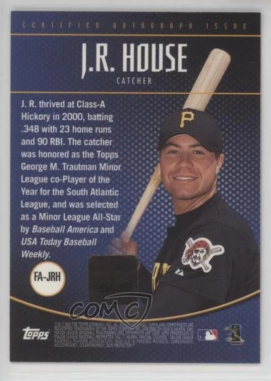 2001 Topps Finest Authentic Auto JR House #FA-JRH Auto - Image 2 of 2