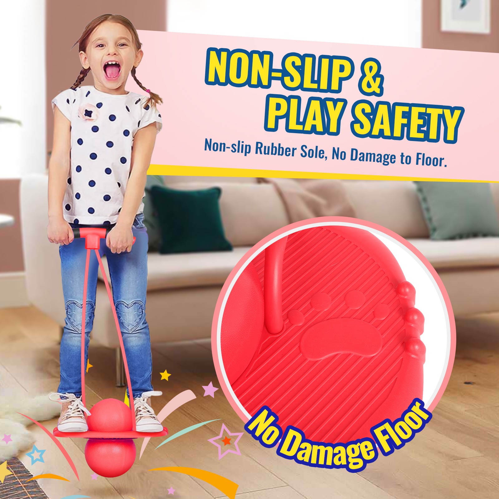 Kids Pogo Ball - Bounce & Play Hopper Ball for Age 5+,Sturdy Pogo Stick for Kids