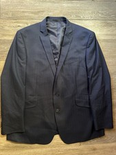 Kenneth Cole Reaction Men  s 48R Navy With Brown Stripe Jacket