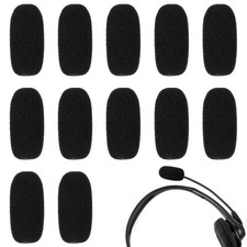 12 Pack Mini Foam Windscreen for Headset Microphone, High Density Mic...