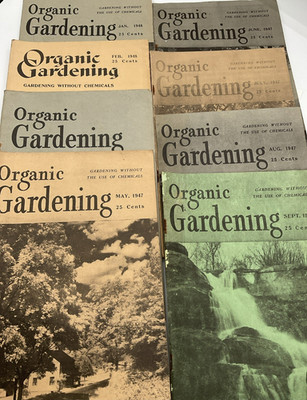 1947 Organic Gardening Magazine Lot of 8 Paperback Yard Work Planting Garden
