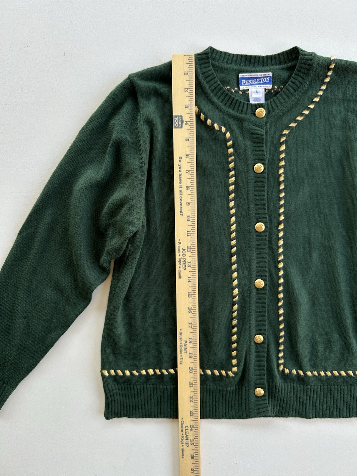 Pendleton Acrylic Wool Green Button Up Cardigan S… - image 2