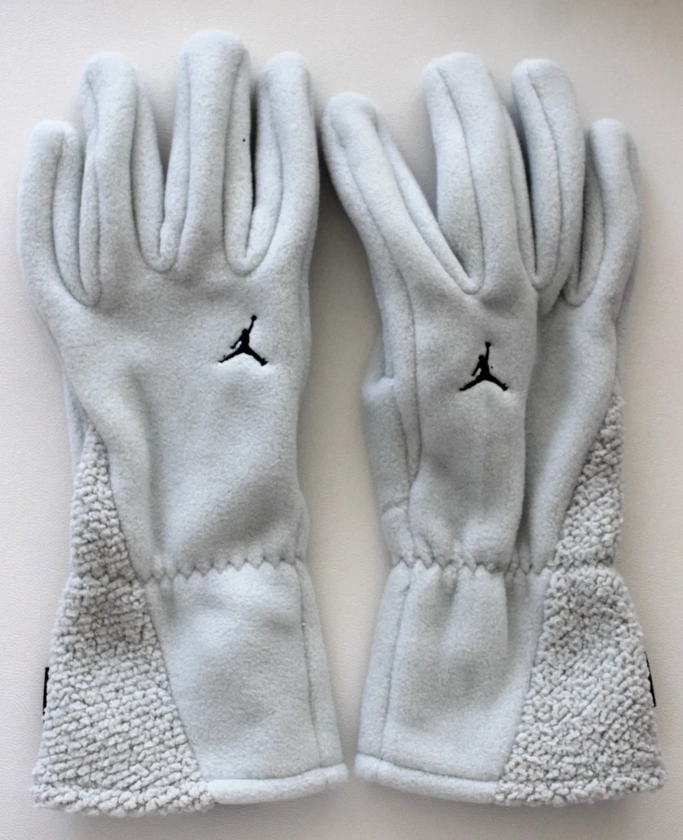 Nike Jordan Fleece Gloves Men's Large Light Silver/Black